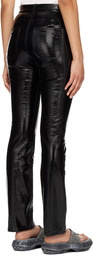 Courrèges Black Five-Pocket Vinyl Trousers