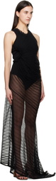 Victoria Beckham Black Sleeveless Gathered Detail Maxi Dress