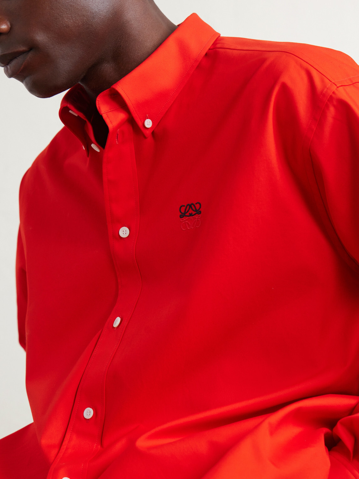 LOEWE - Anagram-Embroidered Cotton Shirt - Red