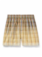 Maison Margiela - Checked Cotton-Poplin Boxer Shorts - Yellow