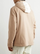 Brunello Cucinelli - Logo-Embroidered Shell-Trimmed Padded Wool Hooded Ski Jacket - Neutrals