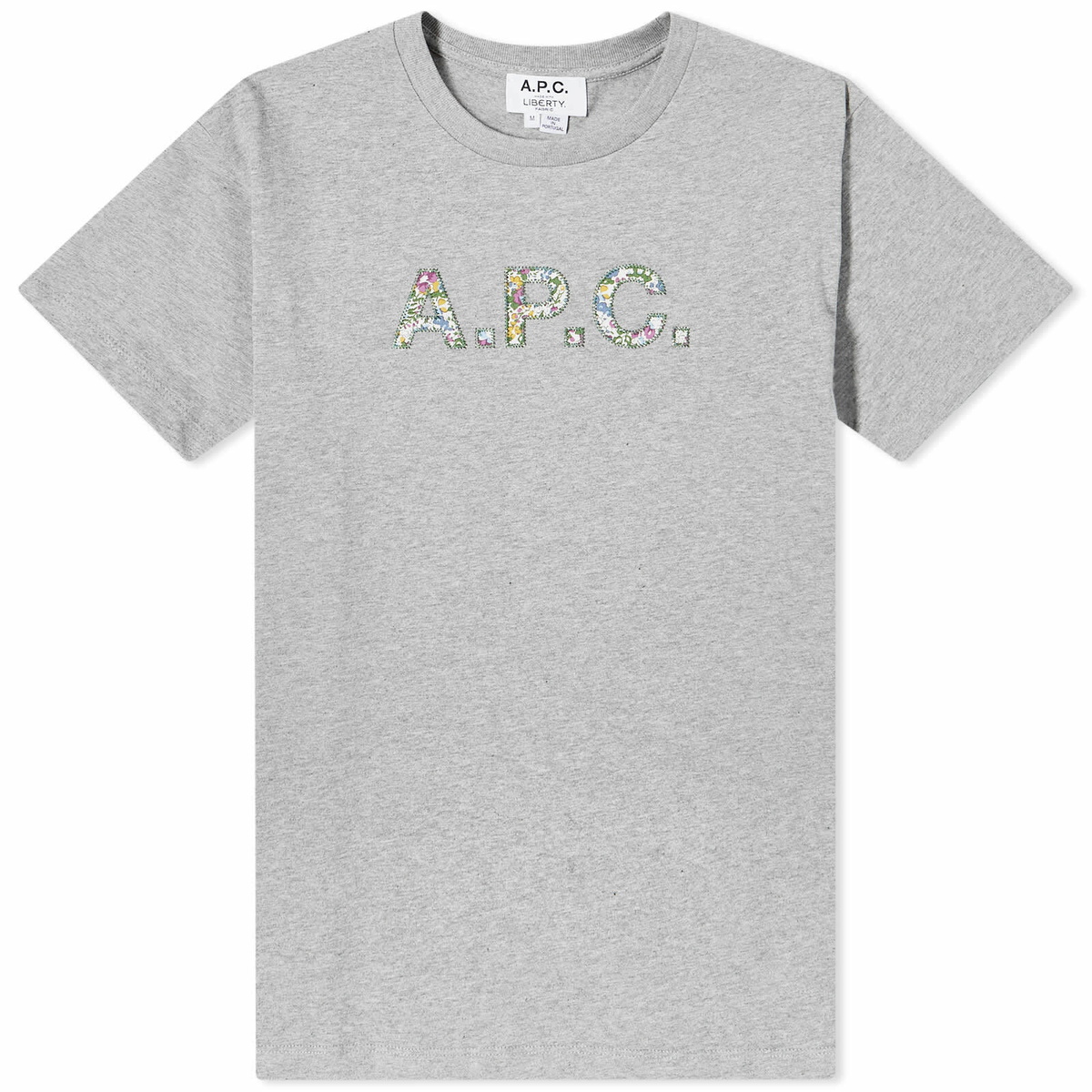 A.P.C. ロゴ刺繍 Tシャツ ホワイトグレー❗️ 刺繍入りポケットTシャツ