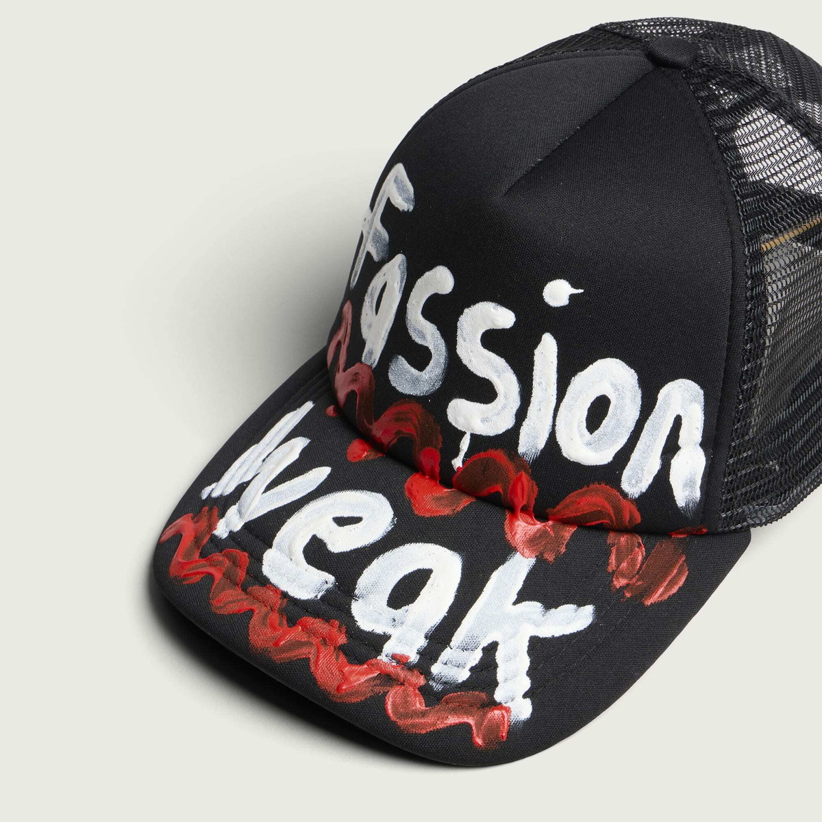 Navinder Nangla Fassion Weak Trucker Cap in Black/White/Red