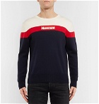 Moncler - Colour-Block Virgin Wool Sweater - Navy