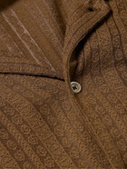 Séfr - Suneham Camp-Collar Pointelle-Knit Organic Cotton-Blend Shirt - Brown