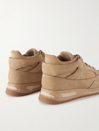 Maison Margiela - DDSTCK Mesh-Trimmed Suede Sneakers - Neutrals