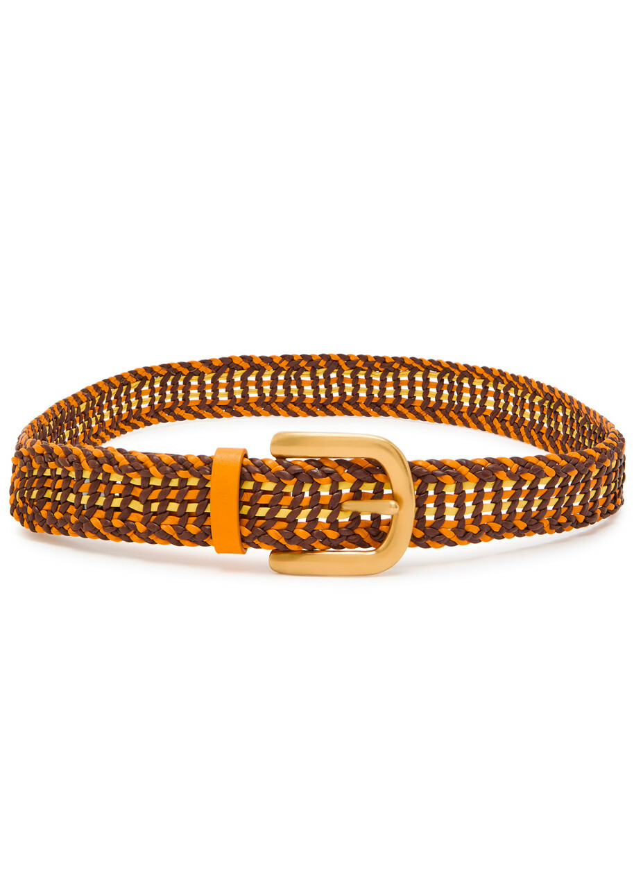 Gabriela Hearst Sam Woven Leather Belt Brown