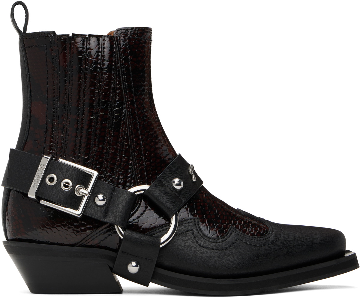 【関税込み】Chelsea Western Boots - Ganni - Synthetic Leathe GANNI Women's Square Toe Chelsea Boots | Bloomingdale's