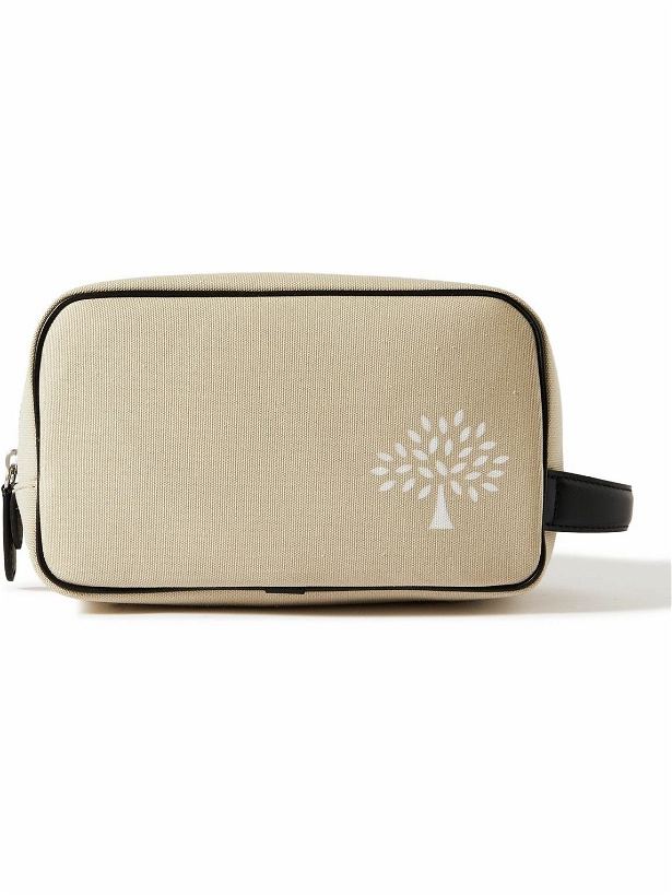 Photo: Mulberry - Heritage Leather-Trimmed Logo-Print Canvas Wash Bag