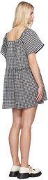 GANNI Off-White & Gray Check Minidress