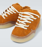 ERL Vamps Skate terry-trimmed suede sneakers