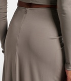 Christopher Esber Bezel Quartz gathered jersey maxi skirt
