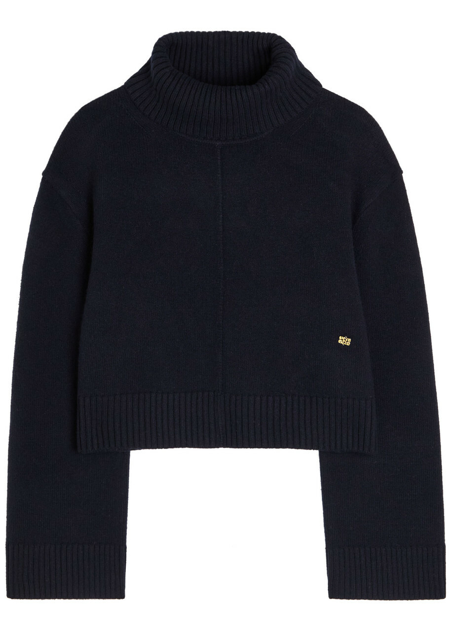 Ganni Turtle-neck Wool Jumper Navy