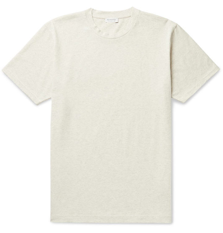 Photo: SUNSPEL - Riviera Mélange Organic Cotton-Jersey T-Shirt - Gray