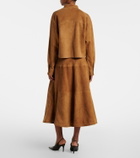 Nour Hammour Opera suede midi skirt