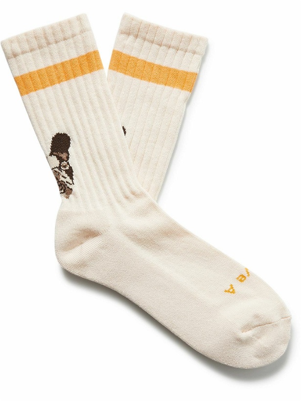 Photo: Rostersox - Striped Ribbed Cotton-Blend Socks