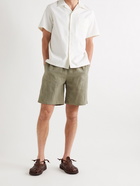 De Bonne Facture - Washed Linen-Canvas Drawstring Shorts - Green