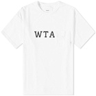 WTAPS Men's Design 01 College Pocket T-Shirt in White
