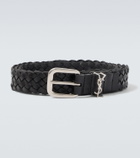 Saint Laurent Cassandre woven leather belt