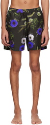 Sunspel Black Floral Swim Shorts