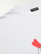 BALENCIAGA - Oversized Printed Cotton-Jersey T-Shirt - White - S