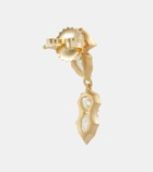 Jade Trau Poppy Single Drops 18kt gold earrings with diamonds