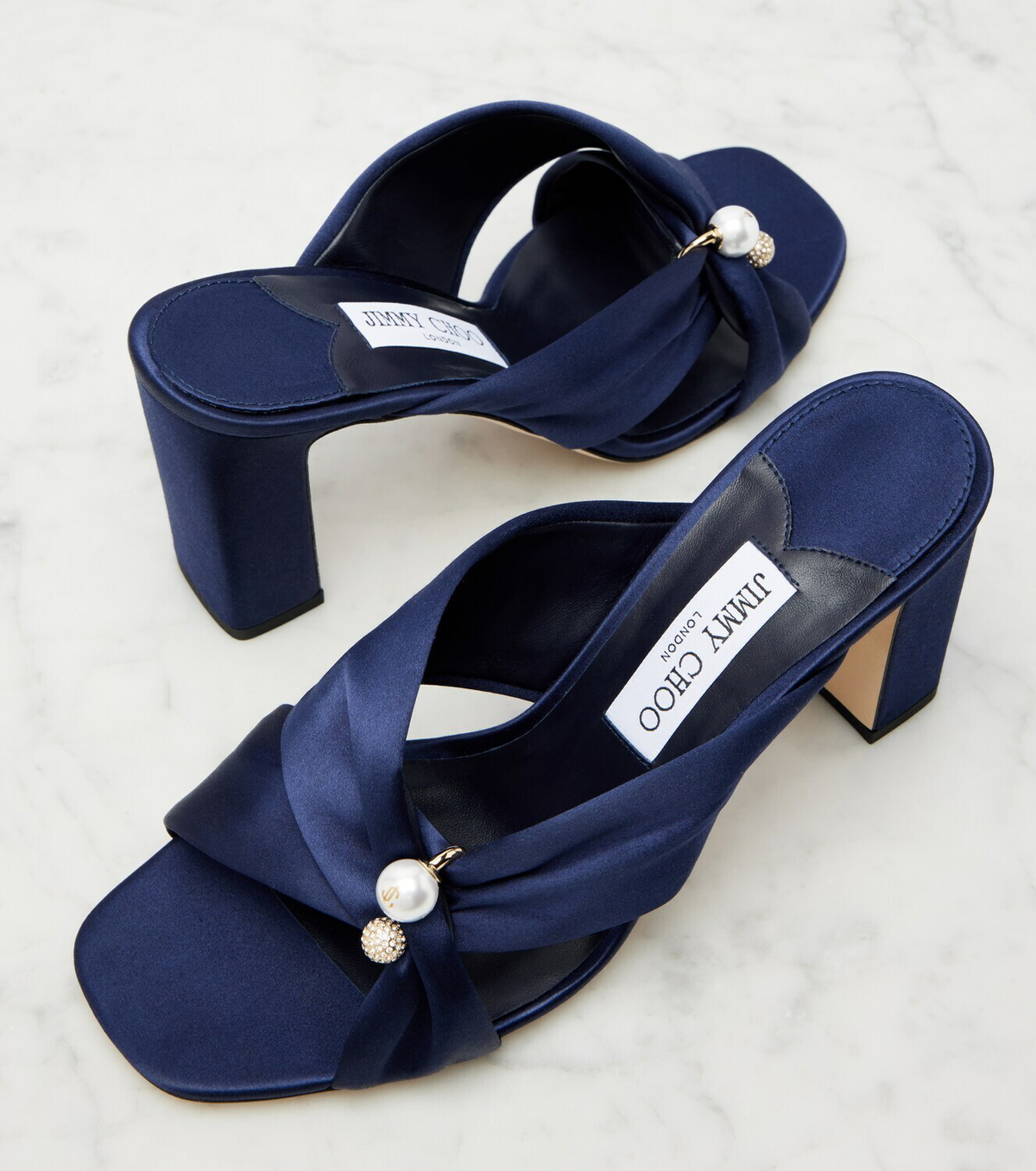 Jimmy Choo Rafi embellished satin mules
