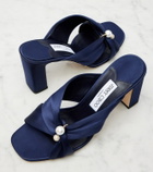 Jimmy Choo Rafi embellished satin mules