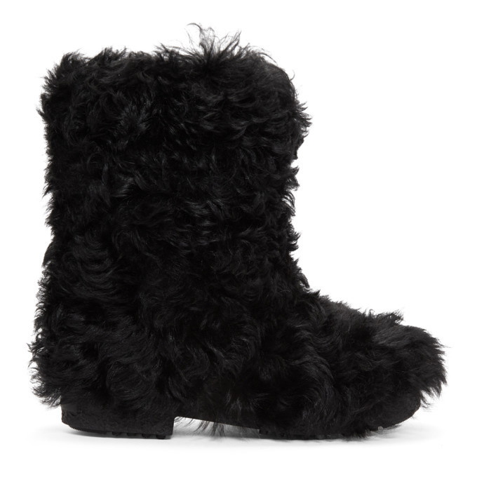 Photo: Saint Laurent Black Furry Boots