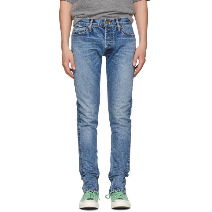 Photo: Fear of God Blue Selvedge Zip Jeans 