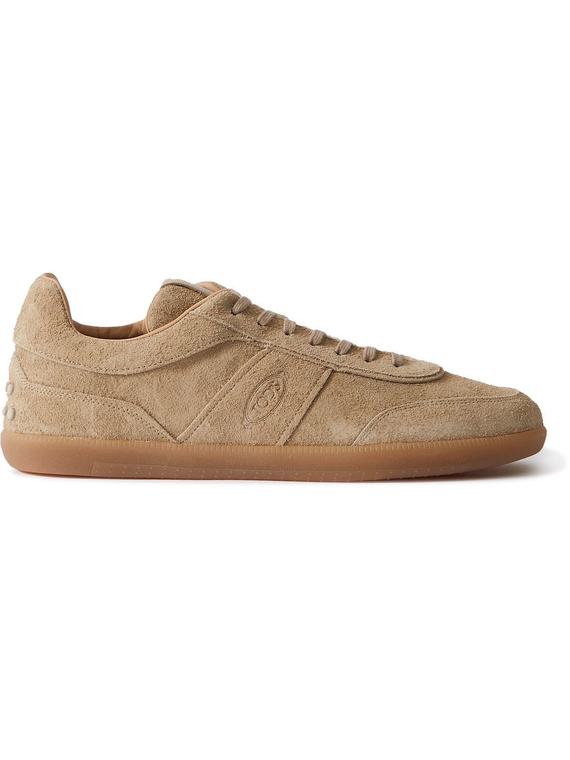 Tod's - Logo-Debossed Leather-Trimmed Suede Sneakers - Brown