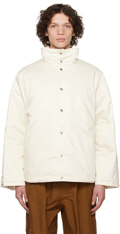 Photo: South2 West8 Off-White Banded Collar Down Jacket