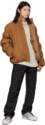 Post Archive Faction (PAF) SSENSE Exclusive Brown Down Jacket