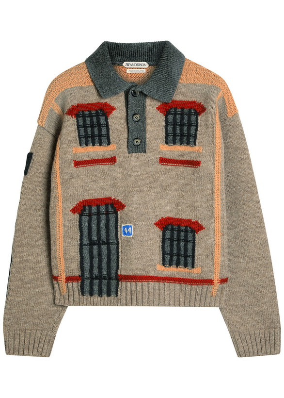 Photo: JW Anderson House Wool Polo Jumper Beige