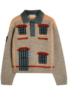 JW Anderson House Wool Polo Jumper Beige