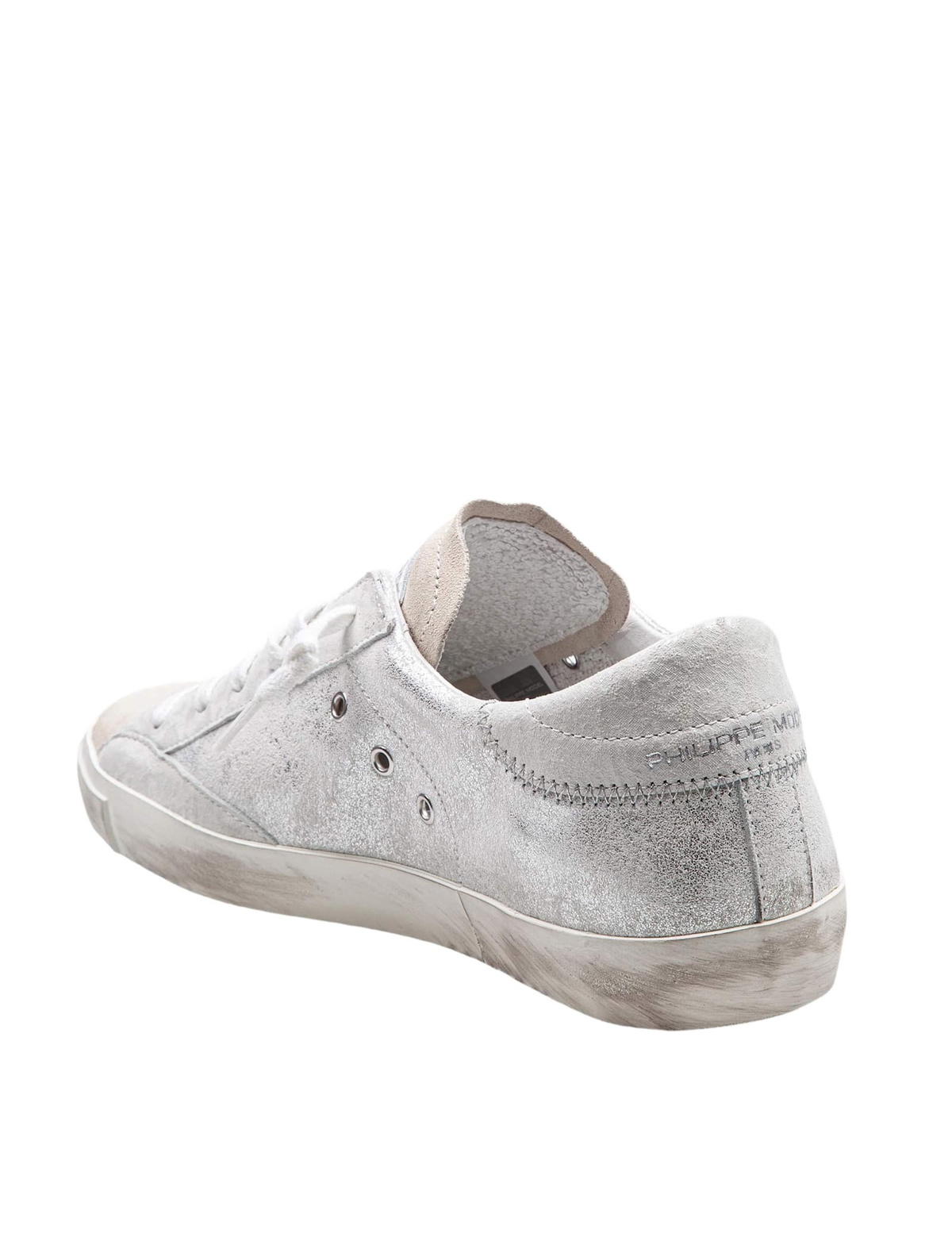 スニーカー Prsx Low Sneakers - Philippe Model - Leather - Silver Philippe Model Sneakers Prsx Low In Laminated Leather Silver