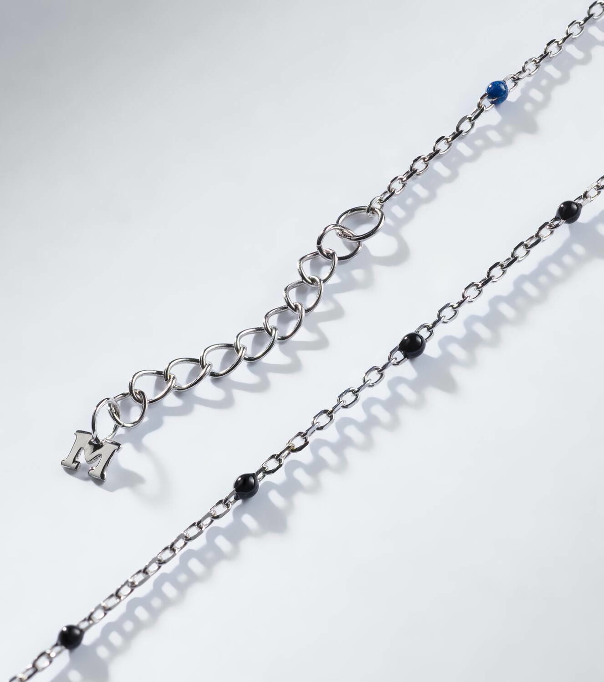 Mateo Set of 2 sterling silver and enamel chain bracelets