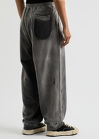 Maison mihara yasuhiro Sun Faded Like Distressed Cotton Sweatpants Black