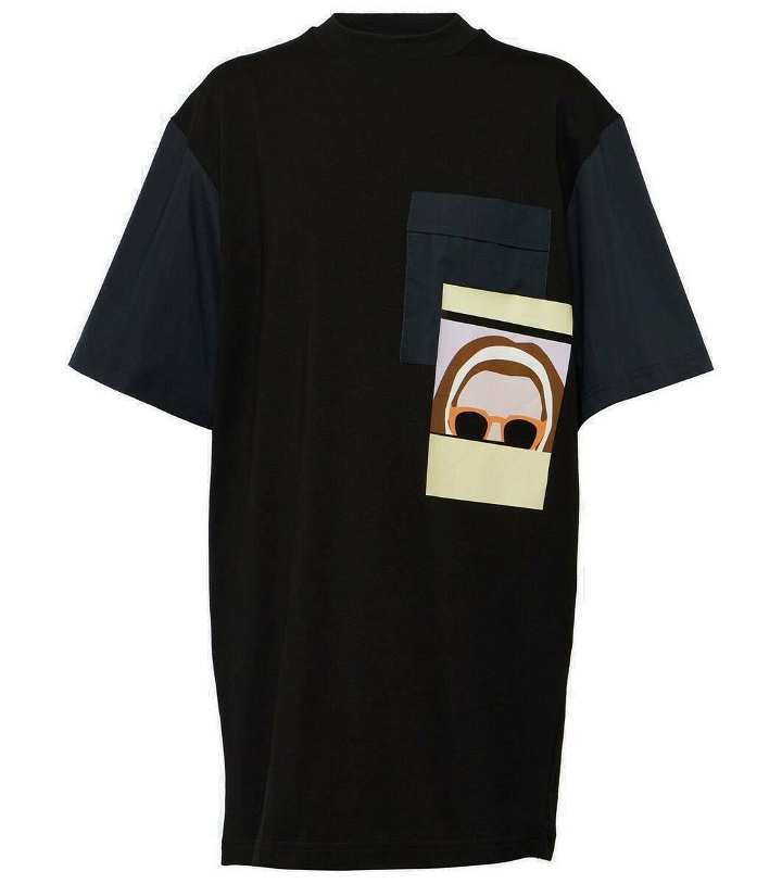 Photo: Plan C Printed cotton jersey T-shirt minidress