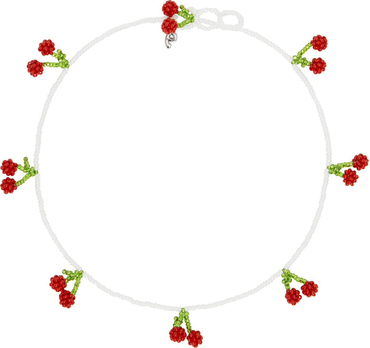 Pura Utz White & Red Cherry Necklace