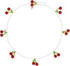 Pura Utz White & Red Cherry Necklace