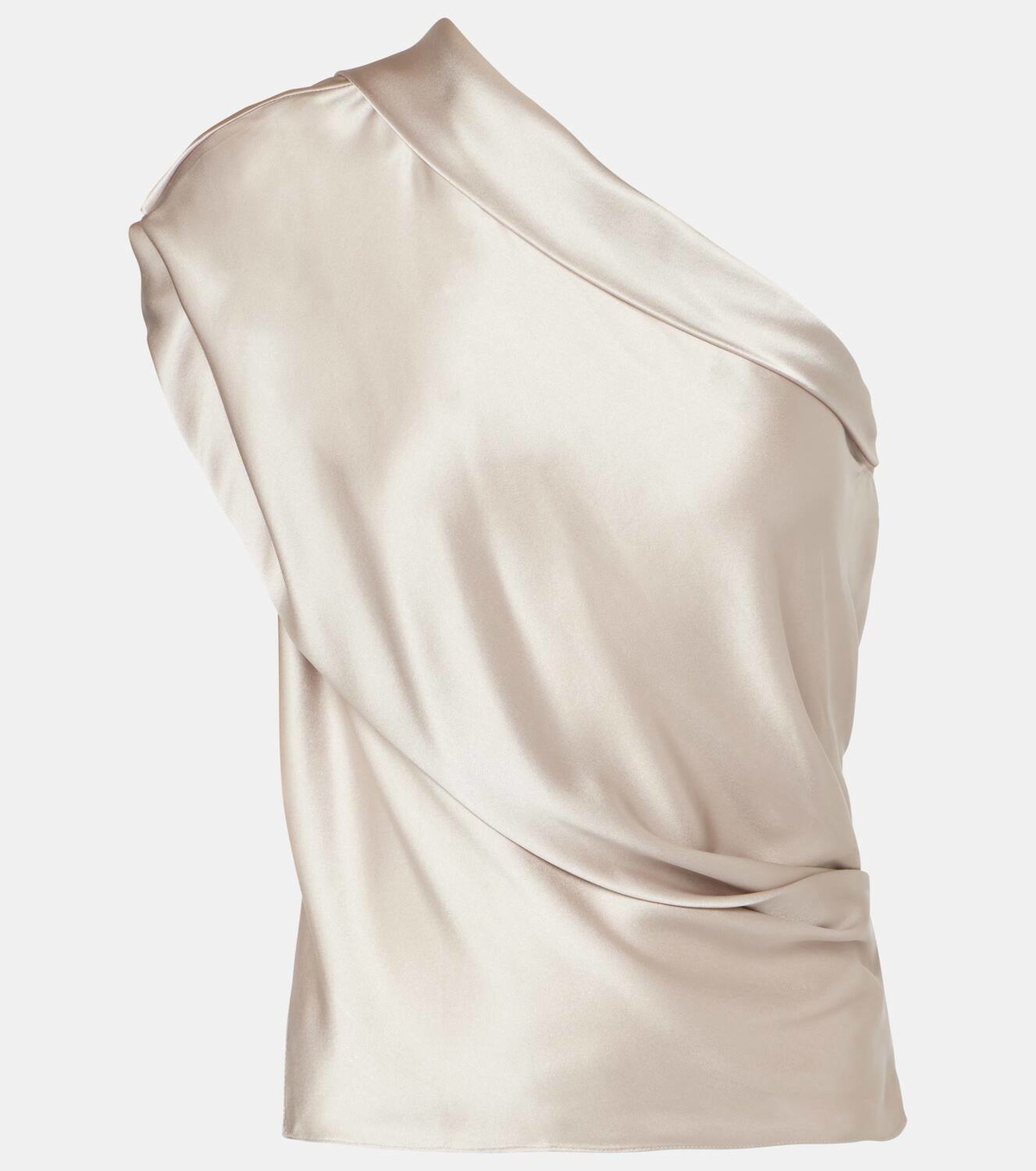 The Sei Asymmetric silk satin top