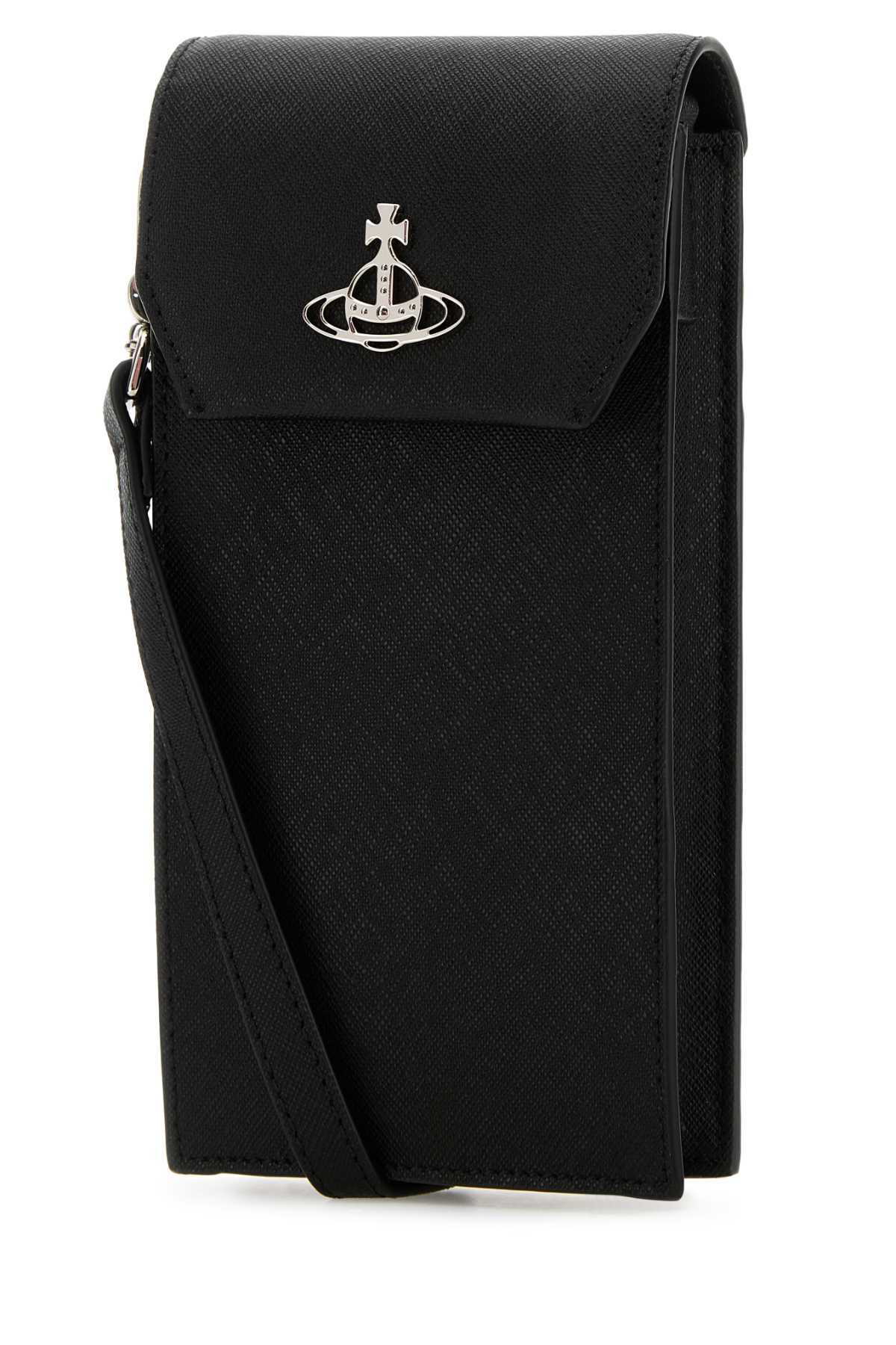 Vivienne Westwood Black Leather Phone Case Vivienne Westwood
