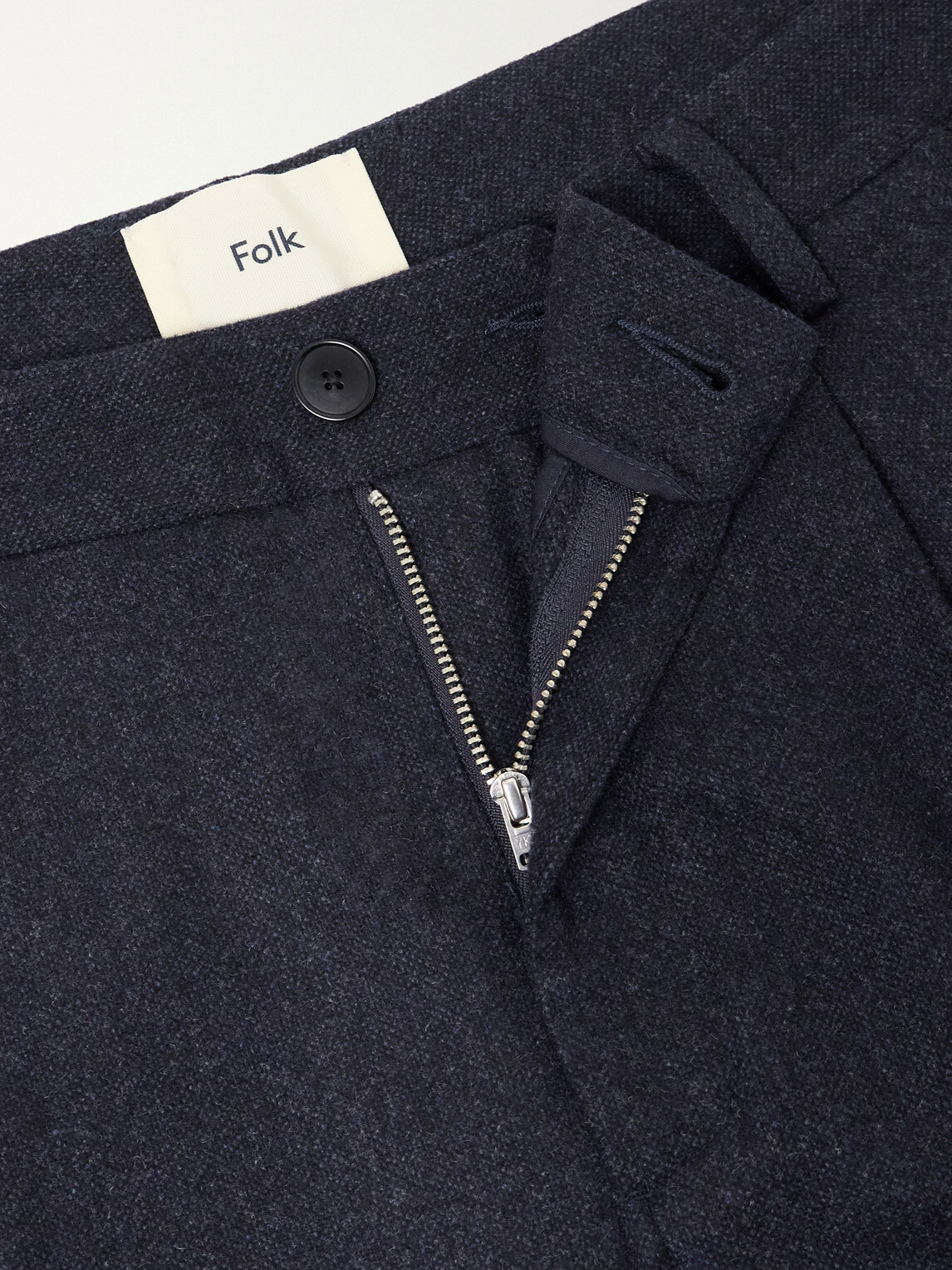Folk - Assembly Straight-Leg Mélange Wool-Blend Suit Trousers - Blue