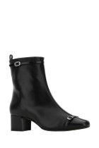 Carel Black Leather Start Ankle Boots