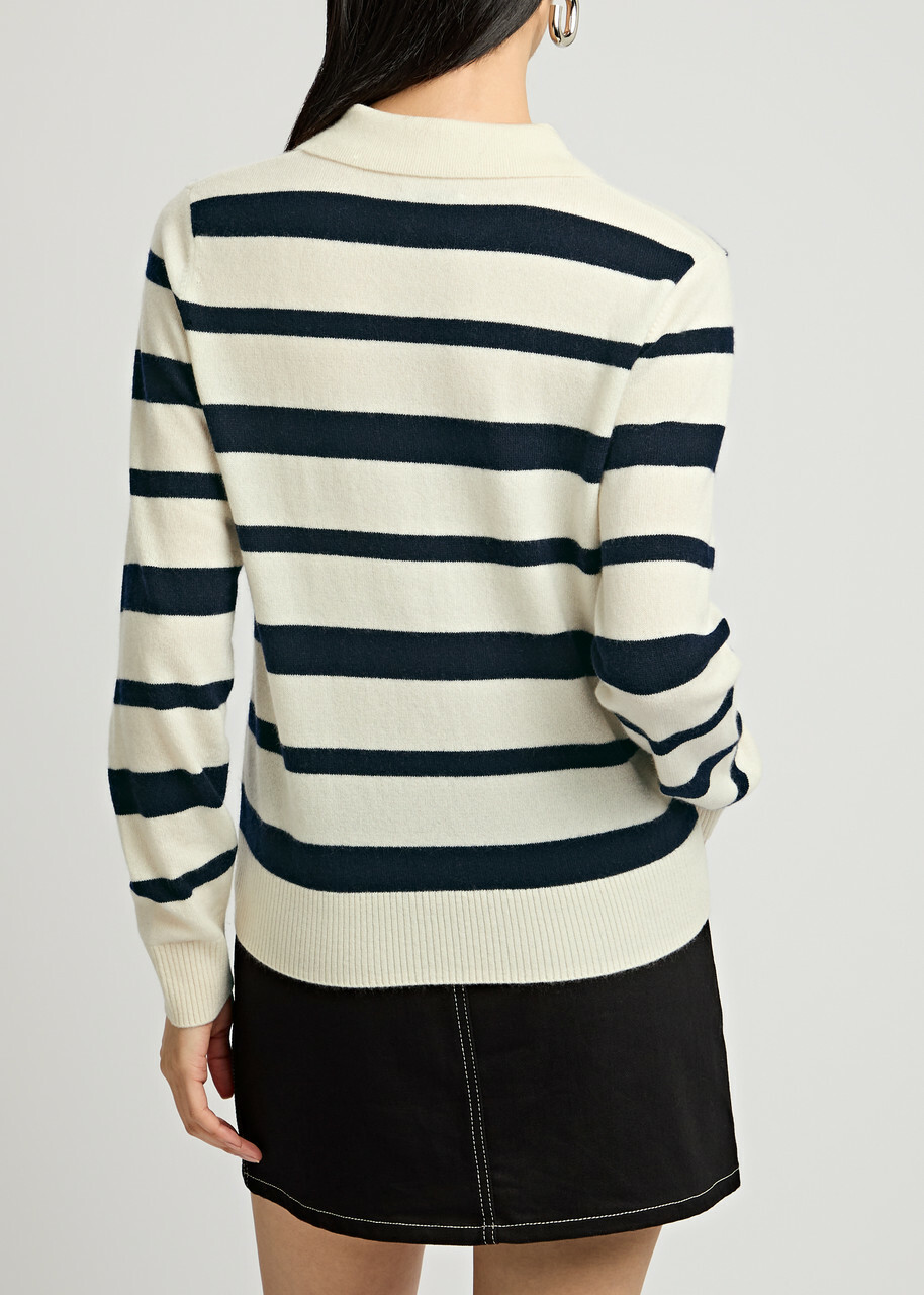 Aexae Striped Cashmere Polo Shirt Stripe