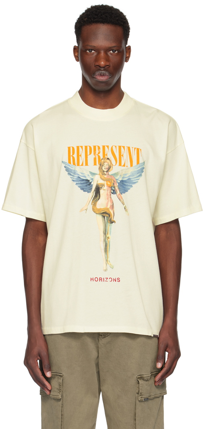 【REPRESENT】 ホワイト Reborn Tシャツ Represent White Reborn T-Shirt Represent