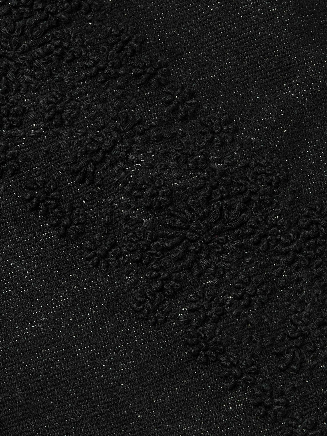 Kartik Research - Embroidered Felt-Trimmed Denim Jacket - Black