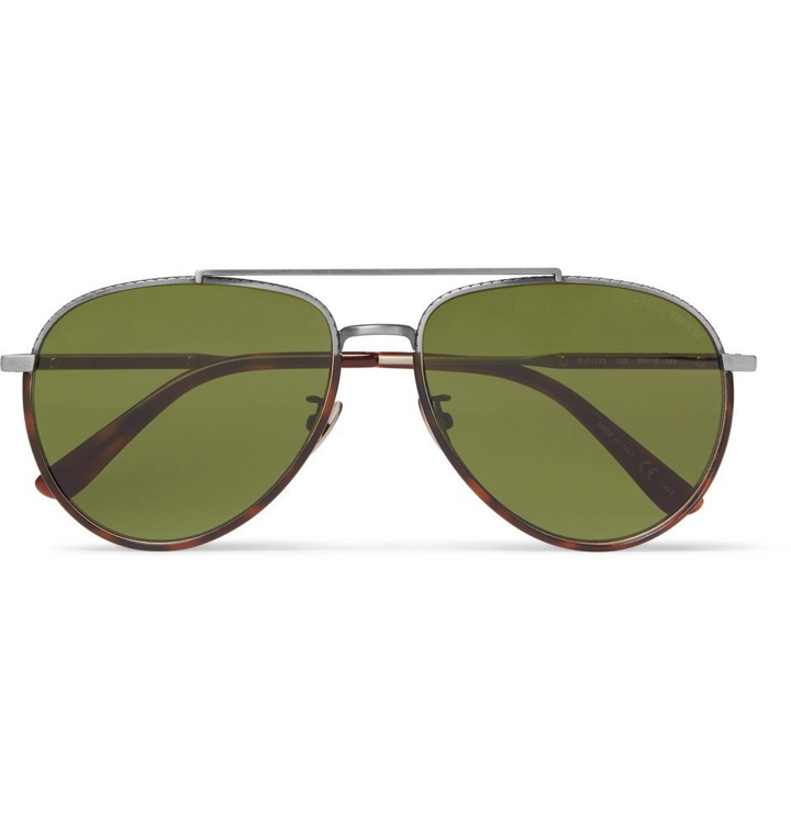 Photo: Bottega Veneta - Aviator-Style Tortoiseshell Acetate and Silver-Tone Sunglasses - Men - Brown