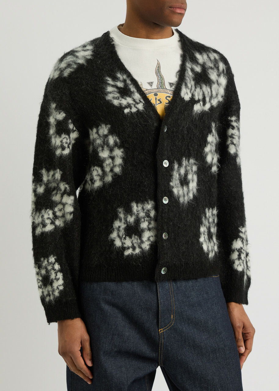 Saint Mxxxxxx X Denim Tears Wool-blend Cardigan Black